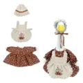 Set abito e grembiule floreale con zucca del Ringraziamento per decorazione oca da veranda. - Stile Giorno del Ringraziamento / Set di 3 pezzi