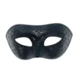 Máscara de mascarada negra con purpurina, antifaz misterioso para fiestas y bailes. - Negro