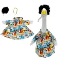 Hawaii gans outfit 23 zoll rasen gans kleidung set mit hawaiihemd perücke und goldkette - Hawaiianisch 3-teiliges Set / Für 23-Zoll-Gans