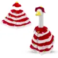 Weihnachtsbaum Outfit für 23 Zoll Veranda Gans, rot weißer Stufen Umhang Hut Kostüm. - Passend für 23 Zoll / Rot