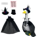 Halloween Porch Goose Costume Witch Cape Hat Set for 23 Inch Outdoor Yard Goose Figurine - Suitable for 23 Inches / Set / Five-Piece Set / Halloween Rose Lady
