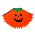 Halloween pumpkin cape costume with jagged edge and scary face design for party dress up. - One Size / Tops / Orange And Green