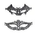 Schwarze spitze maske set für halloween party, paare maskerade kostüm verkleidung requisiten. - Geformtes Spitzen Set 1