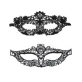 Schwarze Spitzen Masken Set, Paare Halbgesicht Augenmasken fuer Halloween Kostuem Party. - Geformtes Spitzen Set 2