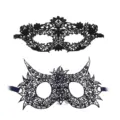Schwarze Spitzen Maske Set für Damen, ideal für Halloween, Kostümpartys und Karneval. - Geformtes Spitzen Set 3