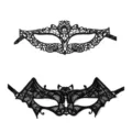 Schwarze spitze maske set paare halloween kostüm masken fasching faschtnacht augenmaske - Geformtes Spitzen-Set 5
