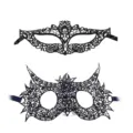 Schwarze Spitzen Masken Set für Halloween Party Kostüm, elegante und Teufelshorn Stile. - Geformtes Spitzen-Set 6