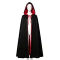 Adult Halloween hooded cape red and black vampire cloak cosplay costume unisex props. - Robe / Red and Black Cloak