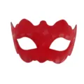 Red PVC diamond pattern masquerade mask for Halloween party and cosplay costume props. - Red