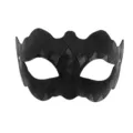 Black PVC diamond pattern masquerade mask for Halloween party costume cosplay prop - Black