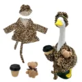 Leopardenmuster Bademantel und Mütze Set für 23 Zoll Veranda Gans Puppen Kleidung Zubehör. - Bademantel 4-Teiliges Outfit / 1 Set / Leopardenprint