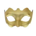 Máscara de media cara veneciana de PVC dorado, accesorio de fiesta de carnaval. - Dorado