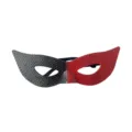 Rot schwarz geteilte Maskerade Halbgesicht Maske für Party Karneval Festival Kostüm - Schwarz Rot