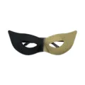 Schwarze und goldene Maskerade Halbgesichtsmaske mit Muster für Party und Karneval. - Schwarz & Gold