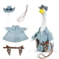 Conjunto de disfraz de vaquero occidental para estatua de ganso de jardin con sombrero y pistolas. - Set de vaquero occidental / Adecuado para 23 pulgadas