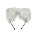 White fluffy cat ear headband cute plush animal ears hair hoop for women cosplay party - One Size / White
