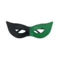 Halbgesicht Maskerade Party Maske mit schwarzem und gruenem Farbblock und strukturierter Noppe. - Schwarzgrün