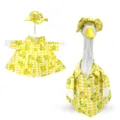 Abito per oca da portico con motivo a limone a quadri gialli per decorazione da giardino. - Completo A Quadri Con Limone / Adatto per 23 pollici