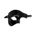 Mascarilla de media cara negra, antifaz estilo Zorro para fiesta de disfraces de Halloween. - Negro / Banda Elástica Ajustable