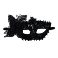 Black Masquerade Mask with Butterfly Lace Sequin for Party Prom Halloween Costume. - Black