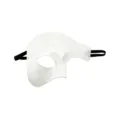 Máscara de mascarada blanca de media cara fantasma fiesta cosplay disfraz zorro antifaz nuevo - Blanco / Banda Elástica Ajustable