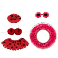 Porch goose outfit set with ladybug costume, flower sunglasses and watermelon float ring. - Suitable for 23 Inches / Ladybug Sets