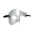 Máscara de mascarada plateada de media cara fiesta de Halloween disfraz vintage Zorro - Plateado / Banda Elástica Ajustable