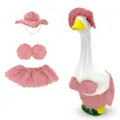 Rood-wit gingham bikini set met hoed voor veranda gans standbeeld, zomer outfit. - Geschikt voor 23 inch / Rode Geruite Set