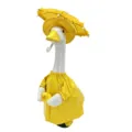 23-inch veranda gans standbeeld variant schattige gele regenjas en paraplu voor gazon decor. - Geschikt voor 23 inch / Gele Set