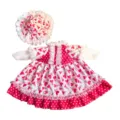 Lolita Kleid und passender Hut für große Plüschgans Puppe, süßes pink Herzmuster Design. - Passend für 23 Zoll / Set / Valentinsherz