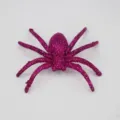 Glitter paarse plastic spinnen rekwisiet voor Halloween feestdecoratie eng speelgoed. - 7cm*7cm / rozenroze