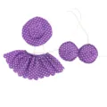 Paarse stippen bikini set voor 23 inch tuingans standbeeld zomer tuindecoratie. - Eén maat / Set / Paars