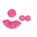 Roze stipjes bikini outfit set voor 23 inch veranda gans standbeeld zomerkleding. - Eén maat / Set / Roze