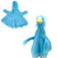 Blue furry porch goose costume fluffy plush outfit for garden lawn statue decoration 2pcs - Suitable for 23 Inches / Blue