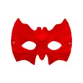Red bat half face mask for Halloween party cosplay masquerade costume eye mask dress up - Black