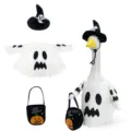 Halloween gans kostuum set heksenhoed spook cape pompoen tas tuin standbeeld outfit - Geest Kostuum met Pompoen Tas / Geschikt voor 23 inch