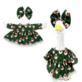 Completo vestito da oca di Natale con abito verde e fiocco per oca bianca grande 23 pollici. - Adatto per 23 pollici / Set Pupazzo di Neve Verde