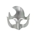 Maschera mezza faccia con corna curve metalliche argento per festa in costume di Halloween - Argento