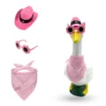 Pink cowboy hat sunglasses bandana set for 23 inch porch lawn goose yard statue decor - Suitable for 23 Inches / Pink