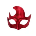 Maschera mezza faccia con corna in PVC rosso per festa di Halloween costume mascherata. - Rosso