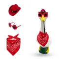 Porch goose cowboy outfit set with red hat sunglasses and bandana for lawn garden decor - Suitable for 23 Inches / Red