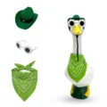 Porch goose outfit green cowboy hat flower sunglasses paisley bandana lawn garden costume - Suitable for 23 Inches / Green