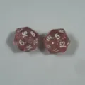 Transparente rosa Glitzer-Würfel D20 mit 20 Seiten für Tabletop-RPG - Glitzer Transparent Rosa