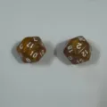 Set aus braunem Perlmarmor-D20-Würfeln mit 20 Seiten für Tabletop-RPG- und Brettspiele - Perlmutt Orange