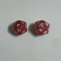 Paar 20-seitige polyedrische rote Perlmuttwürfel für Tabletop-Rollenspiele und mehr - Perlrot