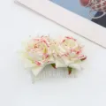 Simulations-Rosenblüte Metall Haarkamm Variante, elegante weiß-rote Blumen Haarspange für Party. - Rot Und Weiß Gefleckt
