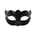 Black electroplated butterfly half-face masquerade mask perfect for Halloween party props. - Black