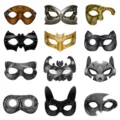 Steampunk masker half gezicht vintage gotische feest kostuum cosplay rekwisieten - Papieren Kaart Maskers Set — 12 Stuks