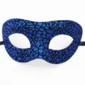 Blaue Glitzer Maske, Karneval Maske fur Party Half Face Halbmaske Halloween Kostum. - Zorro Maske Fragmentiertes Muster Stil / Blau