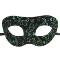 Schwarze und grüne Glitzer Maske für Halloween Party, Karneval, Maskerade und Kostümfeste. - Zorro Maske Drachenmuster Stil / Grün